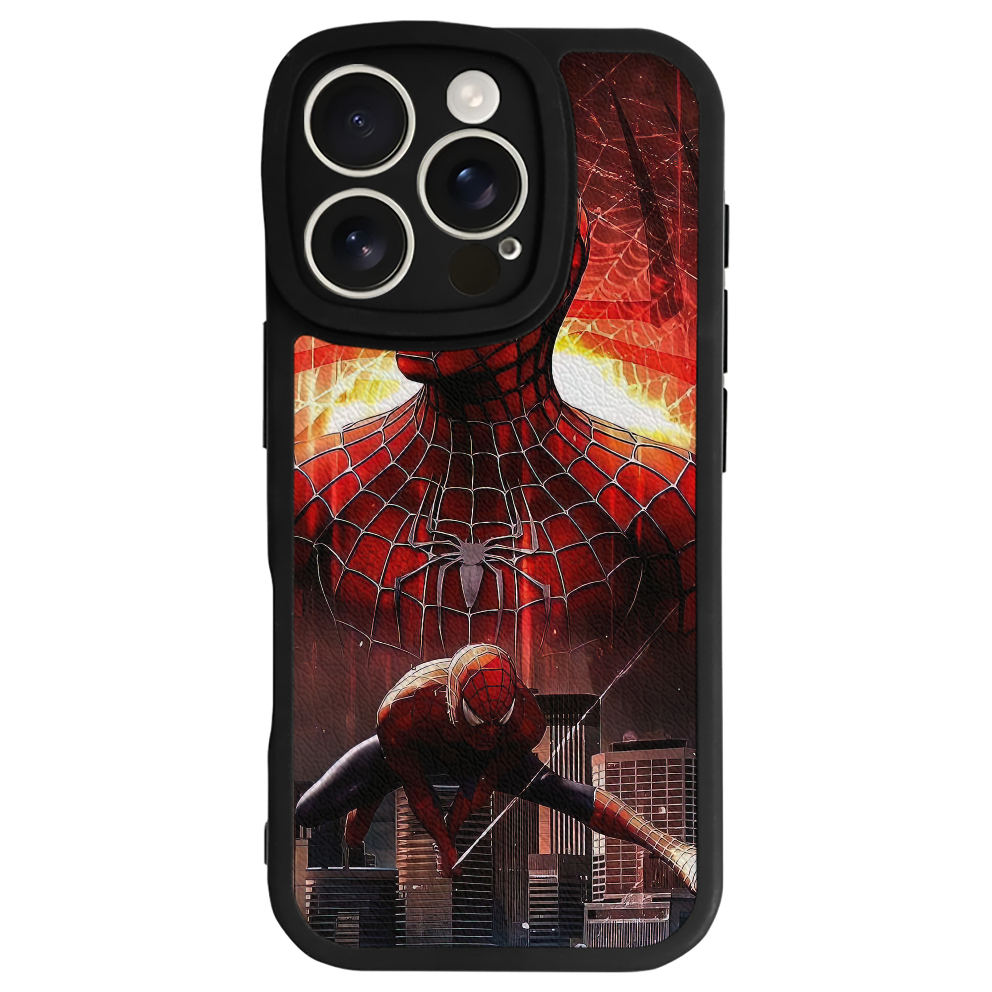（画像用） Spider Man スパイダーマン 【iPhone 16シリーズ対応】シリコンスマホケース（レザー調） 材質：シリコン